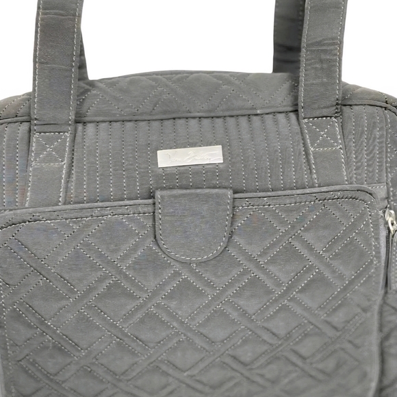 Vera Bradley Black Quilted Diaper Bag Tote Large W/Changing Pad Stroller Travel - Picture 4 of 13